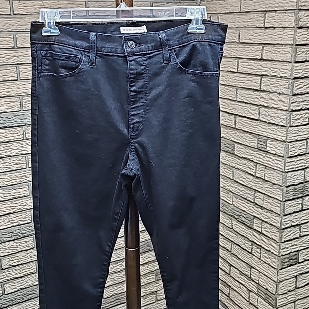 Levis 720 High Rise Super Skinny Jeans Sz 33 Black Exc condition - Picture 3 of 10